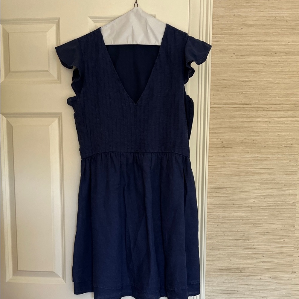 Vineyard Vines Navy Blue V‑Neck Flutter Sleeve Dress